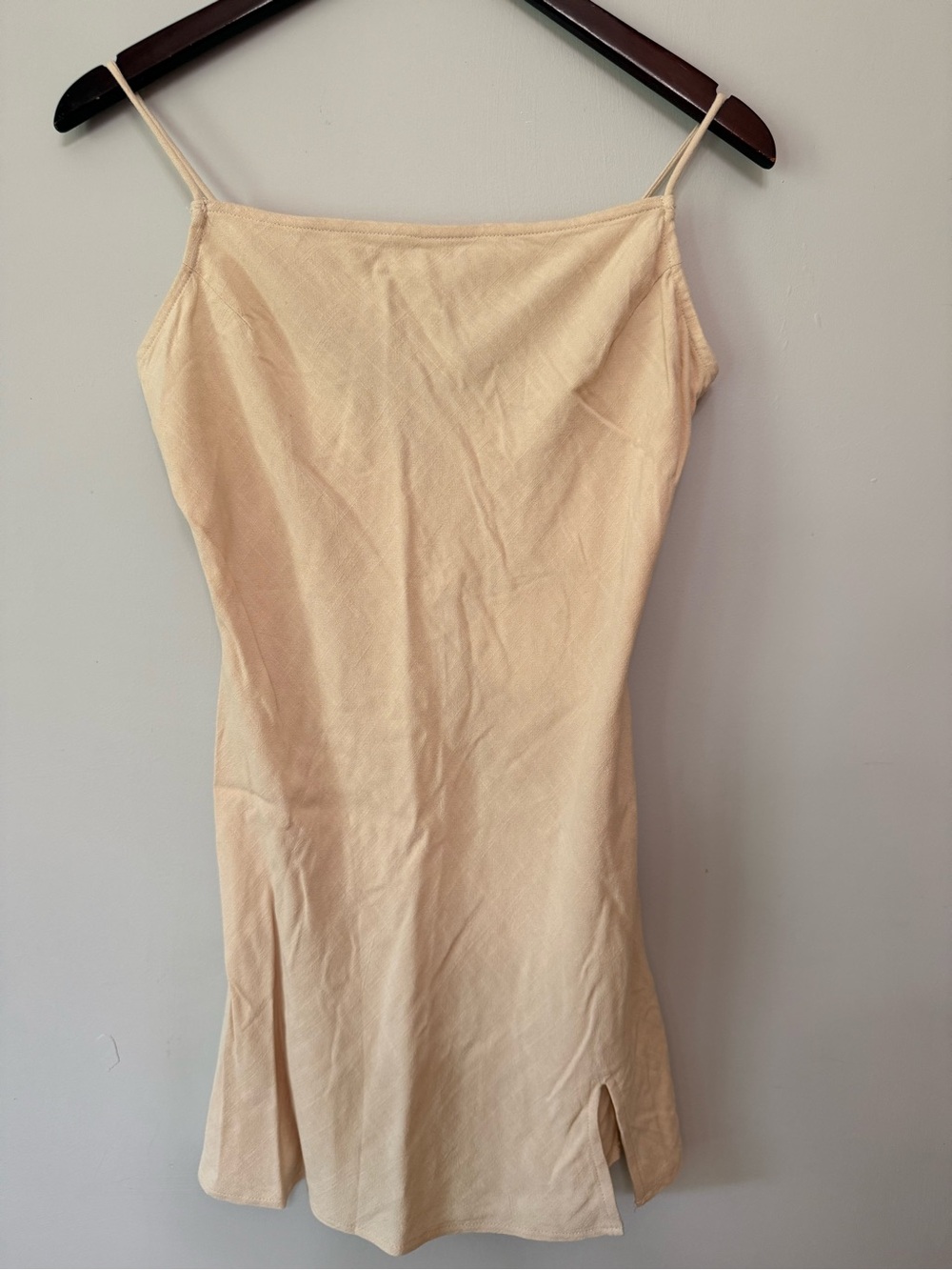 Petal & Pup Tan Linen Blend Mini Dress
